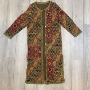 Soft Surroundings Statement Tapestry Long Duster Cardigan Sweater Sz Large